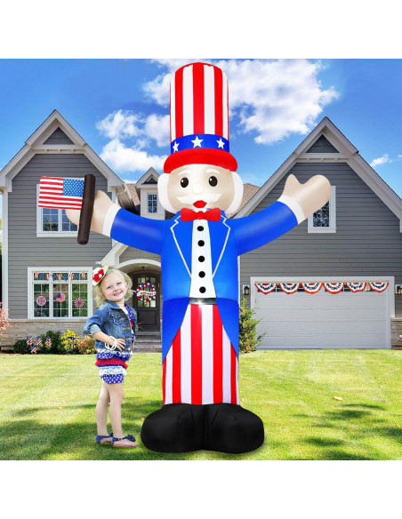 Inflable Tío Sam 6FT B&D con Luces LED - Decoración 4 de Julio