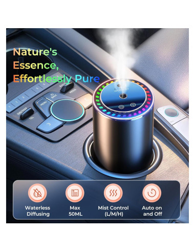 Difusor de Aceite Esencial AREDAN para Auto 50ml con Misting Inteligente
