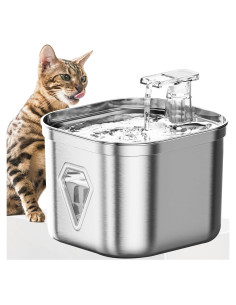 Fuente de Agua para Gatos Homtyler 2.2L Acero Inoxidable