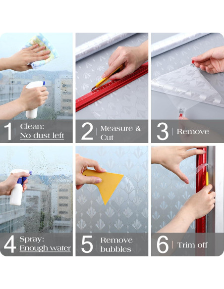 Película de Ventana Rabbitgoo Esmerilada 44.5x200 cm Sin Adhesivo