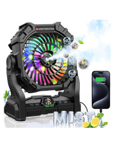 Ventilador de Nebulización Portátil DOWILLDO 20000mAh Negro