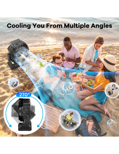 Ventilador de Nebulización Portátil DOWILLDO 20000mAh Negro