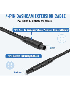 EWAY Cable de Extensión 4 Pines 10FT (3M) para Dash Cam 2