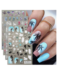 Calcomanías de Uñas 3D TANYOOTO Tema Oceánico 4 Hojas