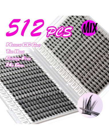 Pestañas Postizas Individuales Visón Sintético 512 Unidades