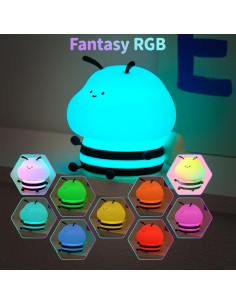 Luz Nocturna LED Abeja Myratts Regulable Recargable 12cm 2