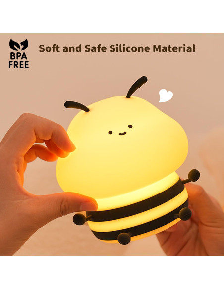 Luz Nocturna LED Abeja Myratts Regulable Recargable 12cm