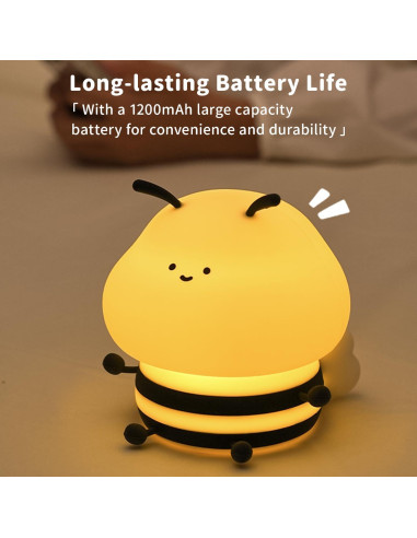 Luz Nocturna LED Abeja Myratts Regulable Recargable 12cm
