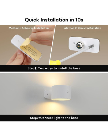 Aplique de Pared Inalámbrico Lightess SH-C6104C RGB Blanco