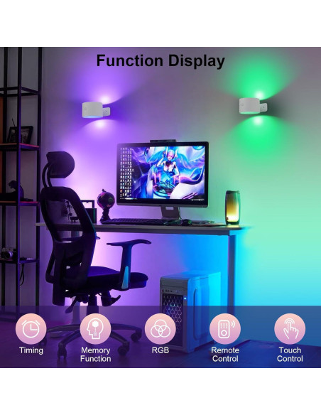 Aplique de Pared Inalámbrico Lightess SH-C6104C RGB Blanco