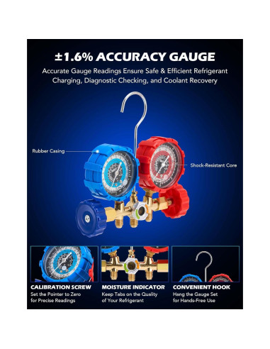 Kit de bomba de vacío y manómetro A/C Orion Motor Tech 3.5 CFM