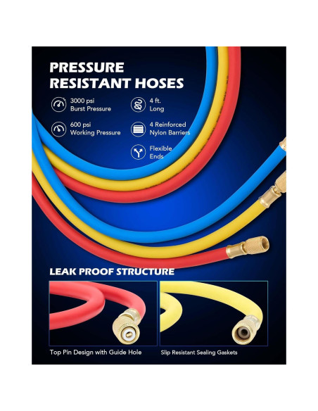 Kit de bomba de vacío y manómetro A/C Orion Motor Tech 3.5 CFM