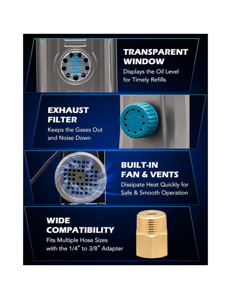 Kit de bomba de vacío y manómetro A/C Orion Motor Tech 3.5 CFM