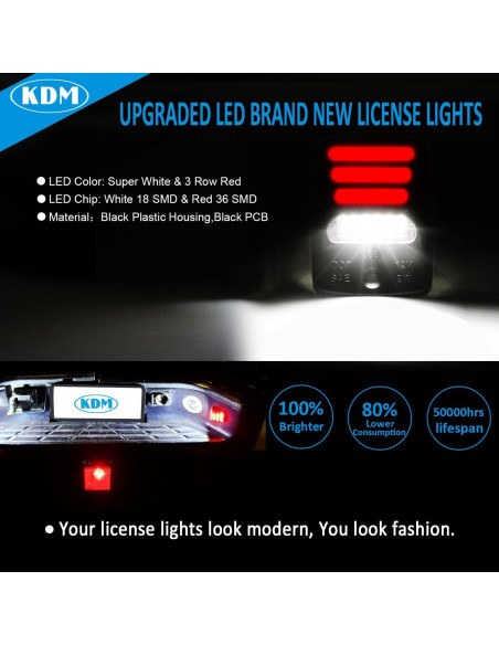 KDM Luz de Placa de Licencia LED Toyota Tacoma 2005-2015