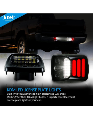 KDM Luz de Placa de Licencia LED Toyota Tacoma 2005-2015