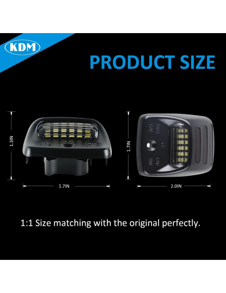 KDM Luz de Placa de Licencia LED Toyota Tacoma 2005-2015