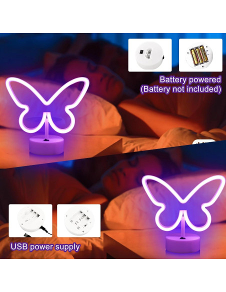 Luz de Neón Mariposa Morada LED UrsaMajor - Decoración Interior