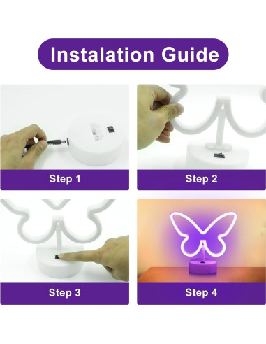 Luz de Neón Mariposa Morada LED UrsaMajor - Decoración Interior