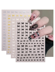 Calcomanías de Uñas 3D Autoadhesivas BSBTBZ - 4 Hojas Lazo