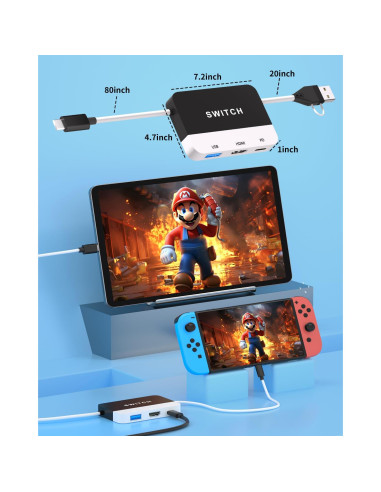 Estación de Acoplamiento 2 en 1 Yigorn para Nintendo Switch 1080P