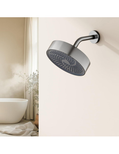 Cabezal de Ducha Alta Presión AULEEND 20 cm Niquel Cepillado