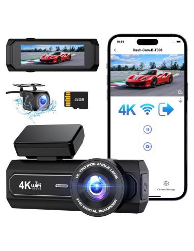Cámara Dash Dual 4K Otovoda con WiFi y Pantalla 2.99"