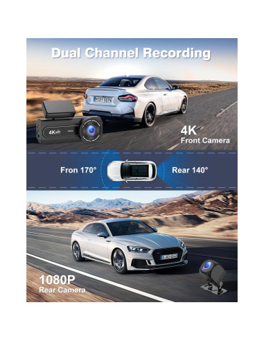 Cámara Dash Dual 4K Otovoda con WiFi y Pantalla 2.99"