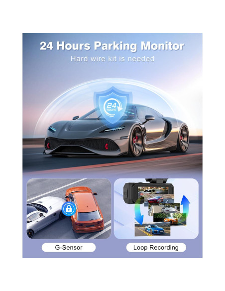 Cámara Dash Dual 4K Otovoda con WiFi y Pantalla 2.99"