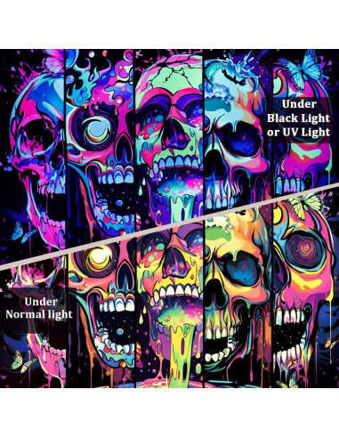 Tapiz de Arte de Calavera Heopapin 150x130 cm Decoración Halloween