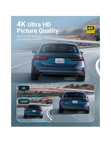 Cámara de tablero Sarmert M572 4K/1080P Dual con WiFi