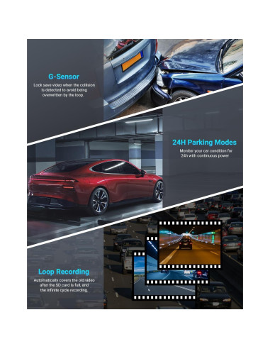 Cámara de tablero Sarmert M572 4K/1080P Dual con WiFi