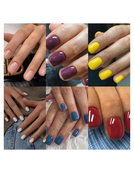 144 Uñas Postizas Cortas Cuadradas CTTHNBD - 6 Colores