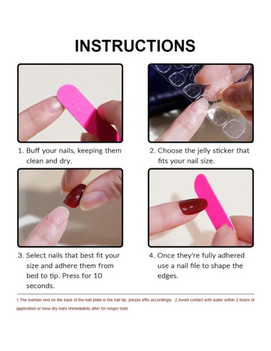 144 Uñas Postizas Cortas Cuadradas CTTHNBD - 6 Colores