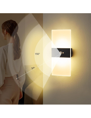 Aplique de Pared LED Recargable SURPALIG con Sensor 3000K