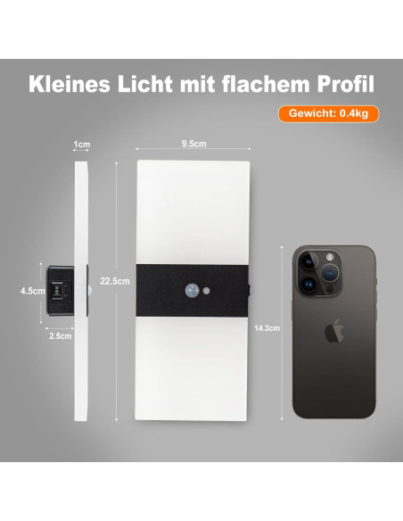 Aplique de Pared LED Recargable SURPALIG con Sensor 3000K Aplique de Pared LED Recargable SURPALIG con Sensor 3000K