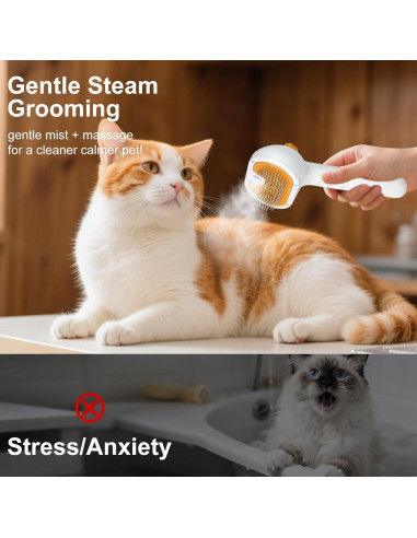 Cepillo de Vapor 3 en 1 VVWVVW para Perros y Gatos