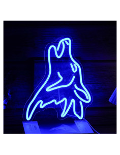 Letrero de Neón de Lobo Azul LISIGNVE Luz LED Dimmable