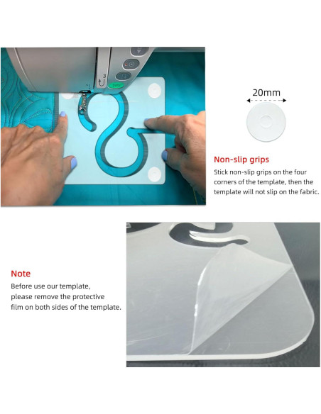 Plantillas de Acolchado Kapyoo 4 Pcs con Agarre Antideslizante Plantillas de Acolchado Kapyoo 4 Pcs con Agarre Antideslizante