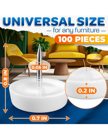 100 Deslizadores de Muebles The Little Green Change 2.03x1.78cm