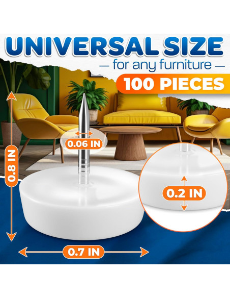 100 Deslizadores de Muebles The Little Green Change 2.03x1.78cm