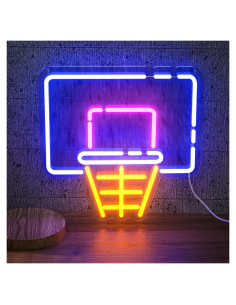 Letrero de Neón LED Aro de Baloncesto 35x32 cm Maleoruigy