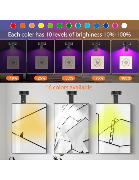 3 Luces de Imagen Inalámbricas VIGMOJ RGB con Control Remoto