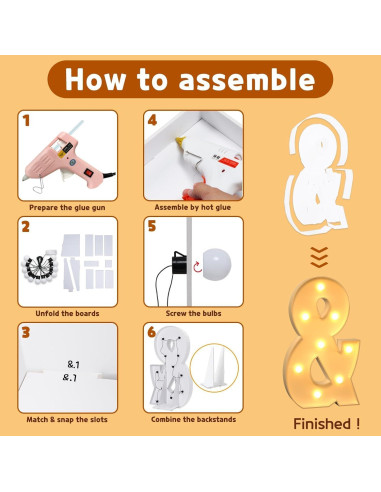 Letras Iluminadas Marquee Imprsv 3 Pies para Decoración