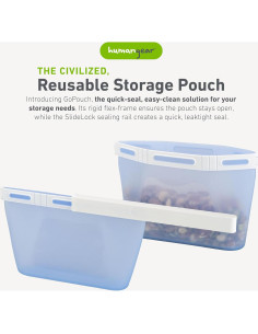 humangear GoPouch Pequeño - Bolsa Reutilizable Azul 0.40L 2