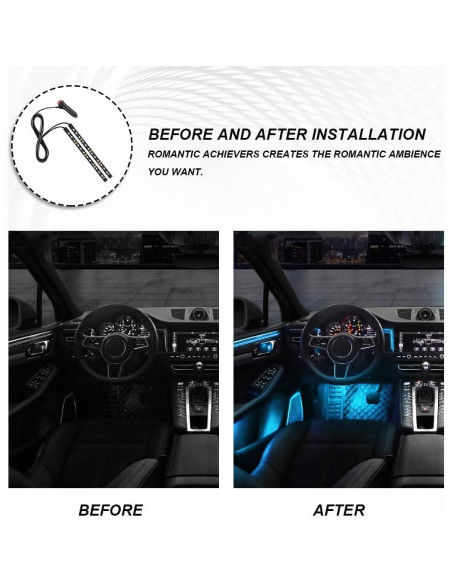 Tira de Luz LED para Auto PACLVIO 24 LEDs RGB 12V Neón