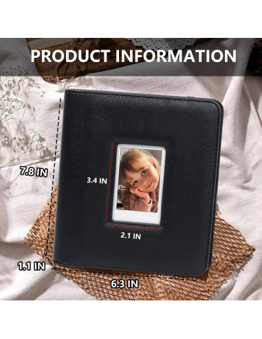 Álbum de Fotos CAIYOULE 288 Bolsillos 2x3" Negro