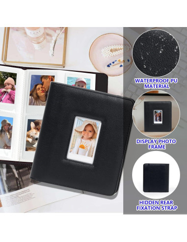 Álbum de Fotos CAIYOULE 288 Bolsillos 2x3" Negro