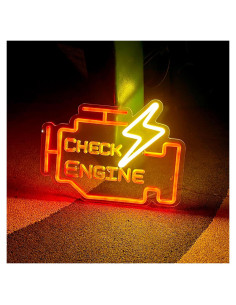 Luz de Neón Check Engine JYCreativity 29x23cm USB Rojo Amarillo