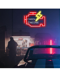 Luz de Neón Check Engine JYCreativity 29x23cm USB Rojo Amarillo 2