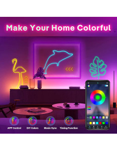 Tira de Luz LED Neón 5m SANBEN RGB Control Remoto IP65 2